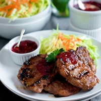 Thumbnail image for Grilled pork chops w/Apple-Cranberry Maple Glaze —Kingsford University