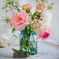 Thumbnail image for Favorite Aged Treasures – Vintage Blue Mason Jars