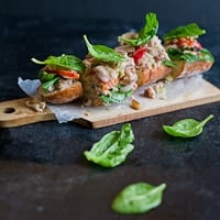 Thumbnail image for Milla Grazie Postino – Tuna & Spinach Bruschetta for Fall Fest